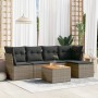 Gartenmöbel-Set, 6-teilig, mit grauen Polstern aus synthetischem Rattan. von , Gartensets - Ref: Foro24-3255948, Preis: 364,8...