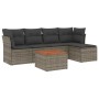 Gartenmöbel-Set, 6-teilig, mit grauen Polstern aus synthetischem Rattan. von , Gartensets - Ref: Foro24-3255948, Preis: 364,8...