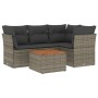 Juego de sofás jardín con cojines 5 pzas ratán sintético gris by , Garden sets - Ref: Foro24-3255955, Price: 328,99 €, Discou...