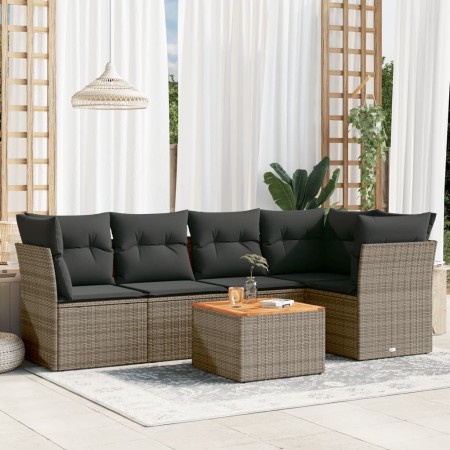 Gartenmöbel-Set, 6-teilig, mit grauen Polstern aus synthetischem Rattan. von , Gartensets - Ref: Foro24-3255962, Preis: 359,5...