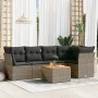Gartenmöbel-Set, 6-teilig, mit grauen Polstern aus synthetischem Rattan. von , Gartensets - Ref: Foro24-3255962, Preis: 359,7...