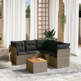 Set de muebles de jardín 6 pzas y cojines ratán sintético gris by , Garden sets - Ref: Foro24-3255969, Price: 359,77 €, Disco...