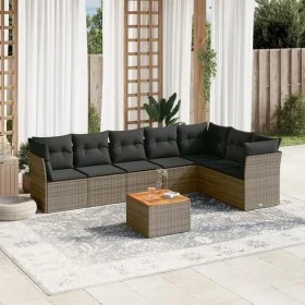 Set de sofás de jardín 8 pzas y cojines ratán sintético gris by , Garden sets - Ref: Foro24-3256011, Price: 471,11 €, Discoun...