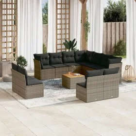 Set de sofás de jardín 12 pzas con cojines ratán sintético gris by , Garden sets - Ref: Foro24-3256039, Price: 673,11 €, Disc...