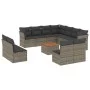 Set de sofás de jardín 12 pzas con cojines ratán sintético gris by , Garden sets - Ref: Foro24-3256039, Price: 673,11 €, Disc...