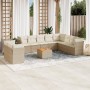 Set de sofás de jardín 11pzas con cojines ratán sintético beige by , Garden sets - Ref: Foro24-3256051, Price: 731,97 €, Disc...