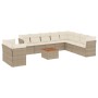 Set de sofás de jardín 11pzas con cojines ratán sintético beige by , Garden sets - Ref: Foro24-3256051, Price: 731,97 €, Disc...