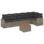 Set de sofás de jardín 7 piezas con cojines ratán PE gris by , Garden sets - Ref: Foro24-3256466, Price: 432,60 €, Discount: %