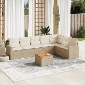 Juego de sofás de jardín con cojines beige 8 pzas ratán PE by , Garden sets - Ref: Foro24-3256485, Price: 548,88 €, Discount: %