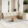 Juego de sofás de jardín con cojines beige 8 pzas ratán PE by , Garden sets - Ref: Foro24-3256485, Price: 548,88 €, Discount: %