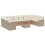 Set de sofás de jardín 11pzas con cojines ratán sintético beige by , Garden sets - Ref: Foro24-3256625, Price: 715,38 €, Disc...