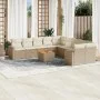 Set de sofás de jardín 11pzas con cojines ratán sintético beige by , Garden sets - Ref: Foro24-3256646, Price: 715,38 €, Disc...