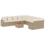 Set de sofás de jardín 11pzas con cojines ratán sintético beige by , Garden sets - Ref: Foro24-3256646, Price: 702,26 €, Disc...