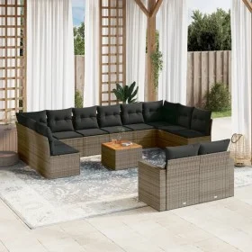 Set sofás de jardín con cojines 13 piezas ratán sintético gris by , Garden sets - Ref: Foro24-3256690, Price: 808,51 €, Disco...