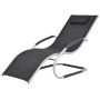 Aluminum sun lounger with black textilene cushion by vidaXL, Loungers - Ref: Foro24-47777, Price: 115,77 €, Discount: %