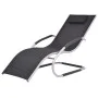 Aluminum sun lounger with black textilene cushion by vidaXL, Loungers - Ref: Foro24-47777, Price: 113,50 €, Discount: %