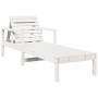 Tumbona de madera maciza de pino blanca 199,5x62x55 cm de , Tumbonas - Ref: Foro24-832539, Precio: 101,64 €