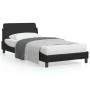 Bed frame with black synthetic leather headboard 100x200cm by , Beds and slatted bases - Ref: Foro24-373138, Price: 90,87 €, ...