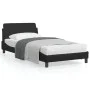 Bed frame with black synthetic leather headboard 100x200cm by , Beds and slatted bases - Ref: Foro24-373138, Price: 89,75 €, ...