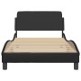 Bed frame with black synthetic leather headboard 100x200cm by , Beds and slatted bases - Ref: Foro24-373138, Price: 90,87 €, ...
