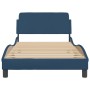 Bed frame with blue fabric headboard 100x200 cm by , Beds and slatted bases - Ref: Foro24-373131, Price: 134,92 €, Discount: %