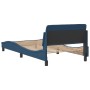 Bed frame with blue fabric headboard 100x200 cm by , Beds and slatted bases - Ref: Foro24-373131, Price: 134,92 €, Discount: %