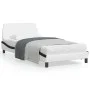 Bed frame with white and black synthetic leather headboard by , Beds and slatted bases - Ref: Foro24-373144, Price: 111,68 €,...