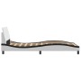 Estructura de cama con cabecero cuero sintético blanco y negro de , Camas y somieres - Ref: Foro24-373144, Precio: 113,39 €, ...