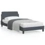 Bed frame with dark gray velvet headboard 100x200 cm by , Beds and slatted bases - Ref: Foro24-373133, Price: 116,84 €, Disco...
