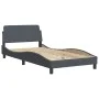 Bed frame with dark gray velvet headboard 100x200 cm by , Beds and slatted bases - Ref: Foro24-373133, Price: 116,84 €, Disco...