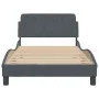 Bed frame with dark gray velvet headboard 100x200 cm by , Beds and slatted bases - Ref: Foro24-373133, Price: 116,84 €, Disco...