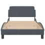 Bettgestell mit dunkelgrauem Samtkopfteil 100x200 cm von , Betten und Lattenroste - Ref: Foro24-373133, Preis: 118,30 €, Raba...