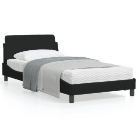 Bed frame with black fabric headboard 100x200 cm by , Beds and slatted bases - Ref: Foro24-373127, Price: 121,87 €, Discount: %