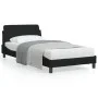 Bed frame with black fabric headboard 100x200 cm by , Beds and slatted bases - Ref: Foro24-373127, Price: 119,83 €, Discount: %