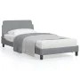 Bed frame with light gray fabric headboard 100x200 cm by , Beds and slatted bases - Ref: Foro24-373125, Price: 103,04 €, Disc...