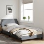 Bed frame with light gray fabric headboard 100x200 cm by , Beds and slatted bases - Ref: Foro24-373125, Price: 97,31 €, Disco...
