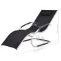 Aluminum sun lounger with black textilene cushion by vidaXL, Loungers - Ref: Foro24-47777, Price: 113,50 €, Discount: %