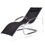 Tumbona con cojín aluminio y textilene negra de vidaXL, Tumbonas - Ref: Foro24-47777, Precio: 108,95 €