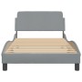 Bed frame with light gray fabric headboard 100x200 cm by , Beds and slatted bases - Ref: Foro24-373125, Price: 97,31 €, Disco...
