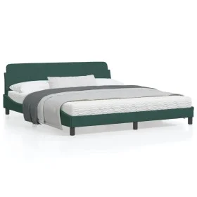 Dark green velvet bed frame with headboard 180x200 cm by , Beds and slatted bases - Ref: Foro24-373235, Price: 165,36 €, Disc...
