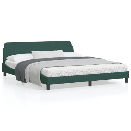 Dunkelgrüner Samtbettrahmen mit Kopfteil 180x200 cm von , Betten und Lattenroste - Ref: Foro24-373235, Preis: 168,52 €, Rabat...