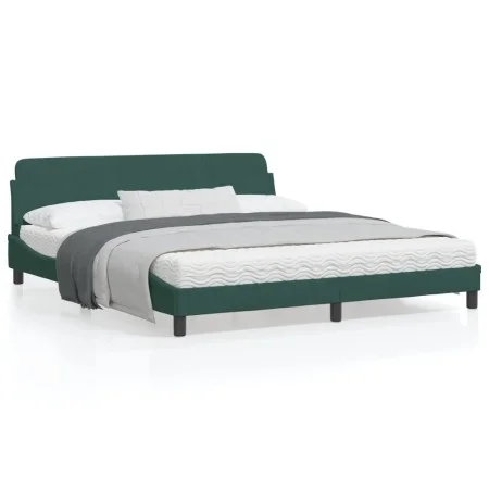 Estructura cama con cabecero terciopelo verde oscuro 180x200 cm de , Camas y somieres - Ref: Foro24-373235, Precio: 165,69 €,...