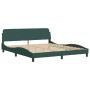 Estructura cama con cabecero terciopelo verde oscuro 180x200 cm de , Camas y somieres - Ref: Foro24-373235, Precio: 168,66 €,...