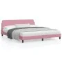 Estructura de cama con cabecero de terciopelo rosa 180x200 cm de , Camas y somieres - Ref: Foro24-373237, Precio: 172,16 €, D...