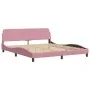 Bed frame with pink velvet headboard 180x200 cm by , Beds and slatted bases - Ref: Foro24-373237, Price: 172,16 €, Discount: %