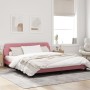 Bed frame with pink velvet headboard 180x200 cm by , Beds and slatted bases - Ref: Foro24-373237, Price: 175,10 €, Discount: %