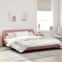 Bed frame with pink velvet headboard 180x200 cm by , Beds and slatted bases - Ref: Foro24-373237, Price: 172,16 €, Discount: %