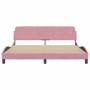 Bed frame with pink velvet headboard 180x200 cm by , Beds and slatted bases - Ref: Foro24-373237, Price: 175,10 €, Discount: %