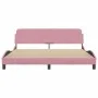 Bed frame with pink velvet headboard 180x200 cm by , Beds and slatted bases - Ref: Foro24-373237, Price: 172,16 €, Discount: %