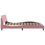Bed frame with pink velvet headboard 180x200 cm by , Beds and slatted bases - Ref: Foro24-373237, Price: 175,10 €, Discount: %